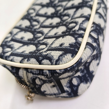 DIOR Rasta Dark Blue Coated Canvas Old Flower Patchwork Handbag Handbag Golden Silver Hardware-(SKU)-954845460