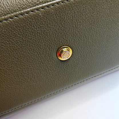 LOUIS VUITTON ON MY SIDE Medium Size Green Calfskin Monogram Single Shoulder Bag Handbag Gold Hardware Removable Shoulder Strap-(SKU)-968040035