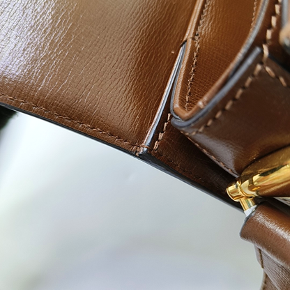 GUCCI Horsebit 1955 Small Size Beige Coated Canvas Monogram Horsebit Saddle Bag Crossbody Bag Shoulder Bag Gold Hardware-(SKU)-958962593