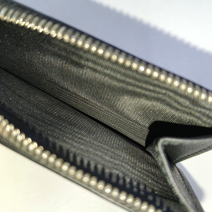 FERRAGAMO Black Cowhide Embossed Card Case Silver Hardware-(SKU)-951564826