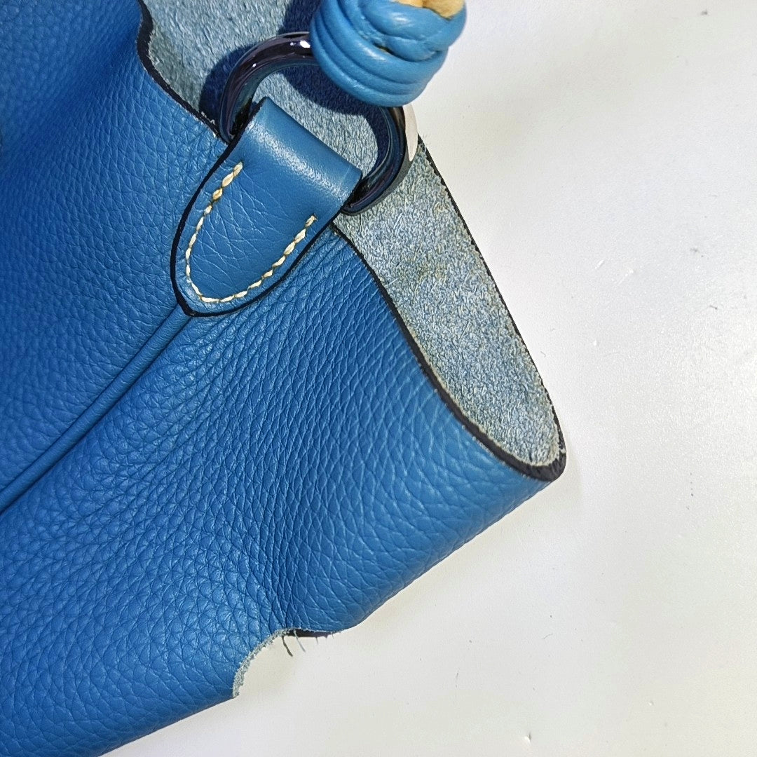 HERMÈS Mongeoire Tanzanian Blue Clemence Leather Crossbody Shoulder Bag Handbag Hardware 🄺-(SKU)-969328641