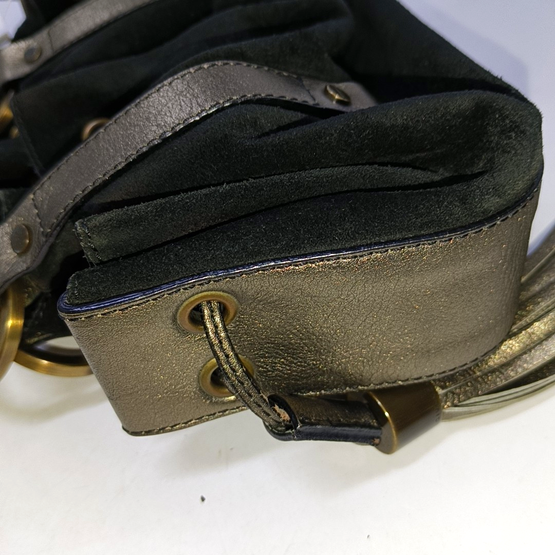 GIVENCHY Tote bag Black suede fringed woven handbag Golden hardware-(SKU)-943630659