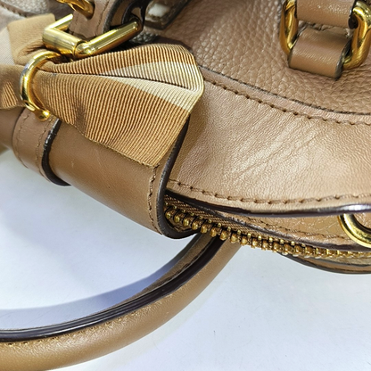 BURBERRY Milverton Brown Cowhide Single Shoulder Bag Tote Shoulder Bag Crossbody Bag Golden hardware Removable shoulder strap-(SKU)-951907400