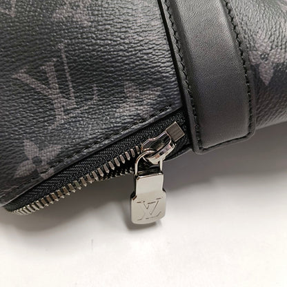 LOUIS VUITTON DISCOVERY Dark Gray Coated Canvas Monogram Print Backpack Tote Bag Silver Hardware-(SKU)-970206573