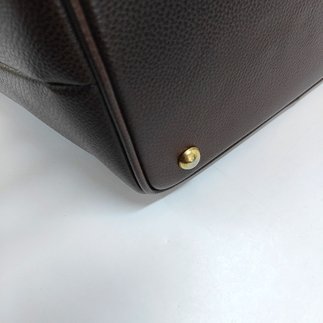 BURBERRY Bucket bag Dark Brown Cowhide Shoulder Bag Single Shoulder Bag Handbag Golden hardware-(SKU)-960309716