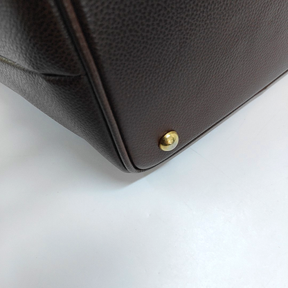 BURBERRY Bucket bag Dark Brown Cowhide Shoulder Bag Single Shoulder Bag Handbag Golden hardware-(SKU)-960309716