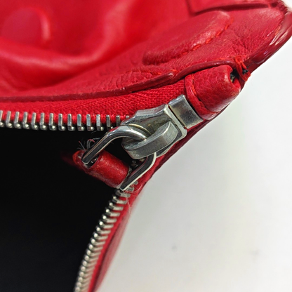 Alexander McQUEEN De Manta Red Cowhide Handbag Silver Hardware-(SKU)-946585278