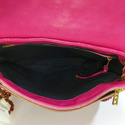 MARC JACOBS Fuchsia Leather Quilted Crossbody Bag Golden hardware-(SKU)-944011217