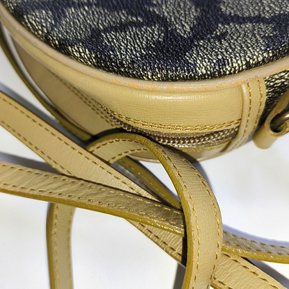 YSL Grey Coated Canvas Animal Print Crossbody Bag Single Shoulder Bag Black hardware-(SKU)-935282127