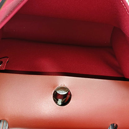 HERMÈS Herbag 31 Hermes Red Canvas Shoulder Bag Handbag Silver Hardware Y Engraving Removable Strap-(SKU)-970274118