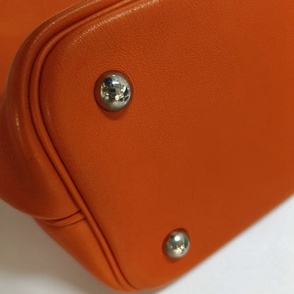 HERMÈS Bolide 31 Hermes Orange Evercolor Leather Bowling Bag Handbag Silver Hardware 🄺-(SKU)-968974398