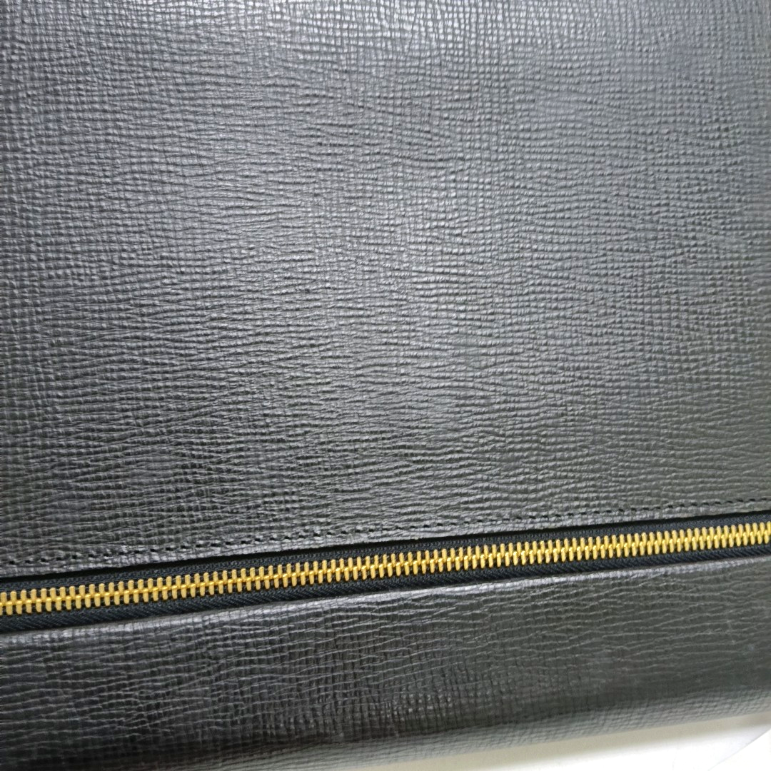BURBERRY Black Leather Clutch Golden hardware-(SKU)-948252545