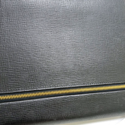 BURBERRY Black Leather Clutch Golden hardware-(SKU)-948252545