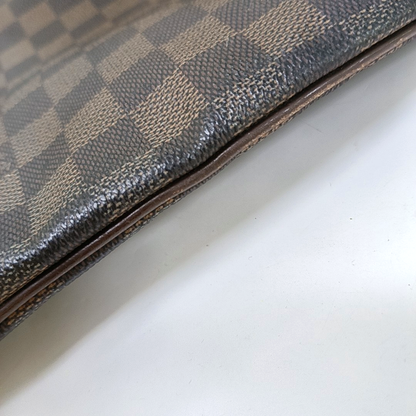 LOUIS VUITTON Brown Coated Canvas Checkered Single Shoulder Bag Crossbody Golden hardware-(SKU)-928779236