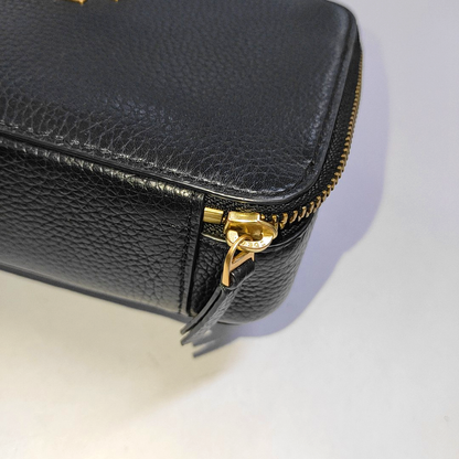 TORY BURCH Britten Black cowhide crossbody bag shoulder bag tote bag Golden hardware Removable shoulder strap-(SKU)-942990100
