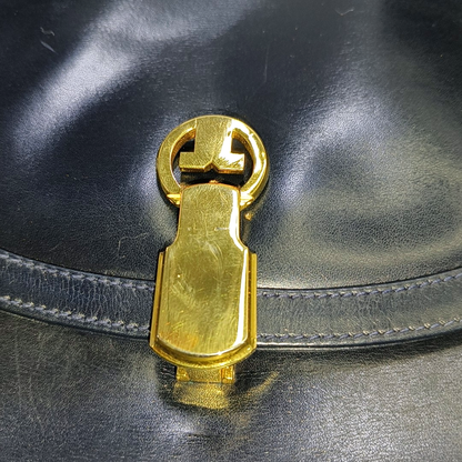GUCCI Black Leather Single Shoulder Bag Golden hardware-(SKU)-932491490