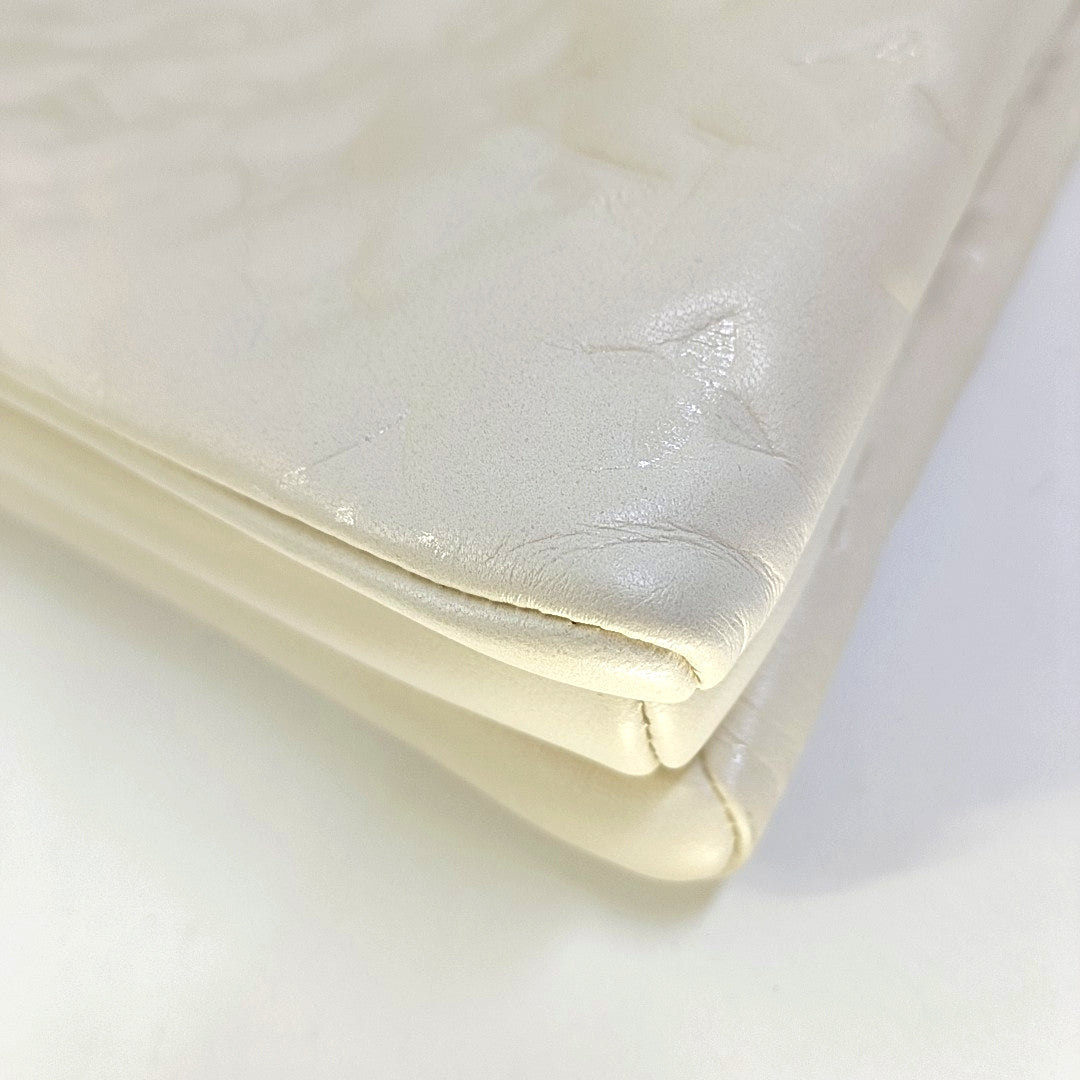 LOUIS VUITTON COUSSIN Small White Lamb Skin Embossed Crossbody Shoulder Bag Gold Hardware 2 Removable Straps-(SKU)-969252517