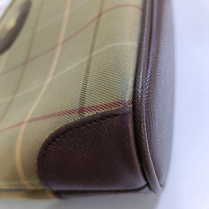 BURBERRY Light Green Canvas Clutch Brown Hardware-(SKU)-959766282