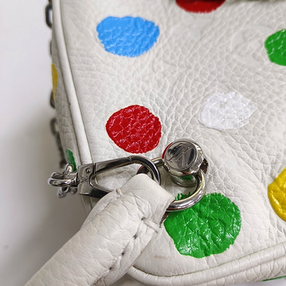 LOUIS VUITTON SQUARE White Calf Leather Printed Crossbody Shoulder Bag-(SKU)-951032831