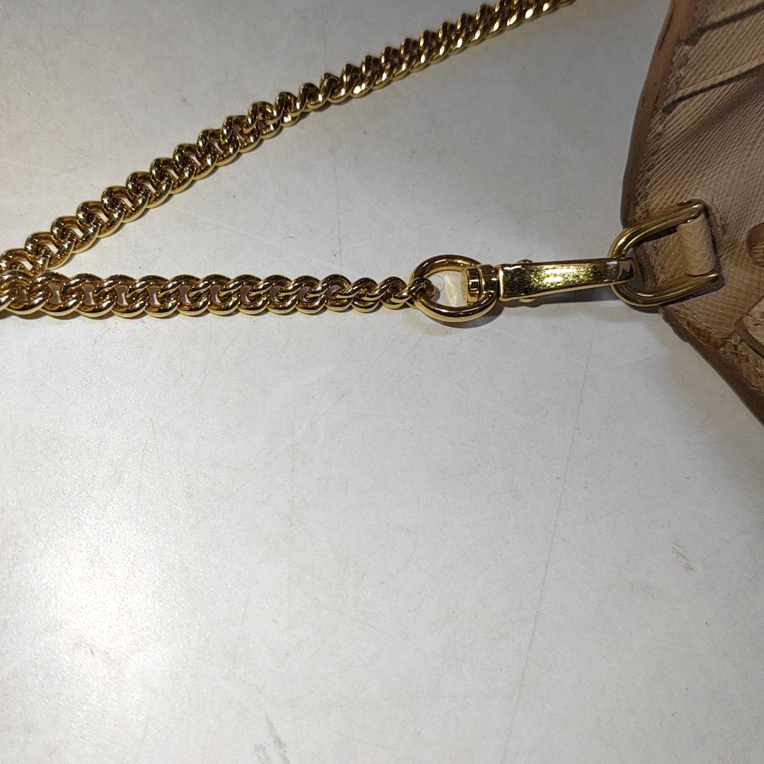 PRADA Khaki Calfskin Crossgrain Crossbody Bag Single Shoulder Bag Golden hardware Removable shoulder strap-(SKU)-941086582