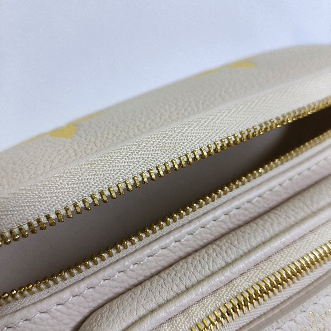 LOUIS VUITTON GRADIENT Mini Beige Leather Monogram Vernis Crossbody Shoulder Bag Hobo Bag with Gold Hardware and 2 Detachable Straps-(SKU)-967336179