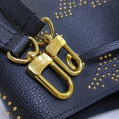 LOUIS VUITTON NÉONOÉ BB Black Leather Studs Shoulder Bag Tote Bag Crossbody Golden Hardware 2 Removable Shoulder Straps-(SKU)-969966256