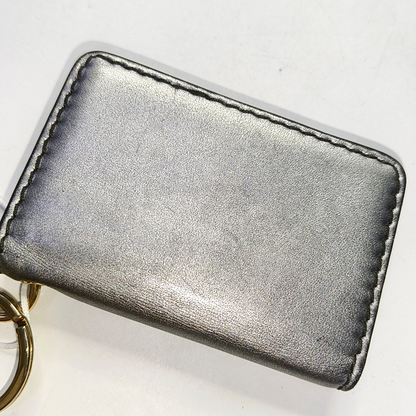 DIOR J'Adior Gray Cowhide Studs Card Case Golden hardware-(SKU)-956355272