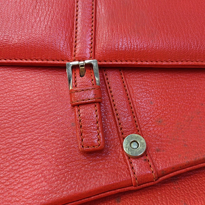 CELINE Red Calf Leather Crossbody Shoulder Bag Tote Golden hardware-(SKU)-941984200