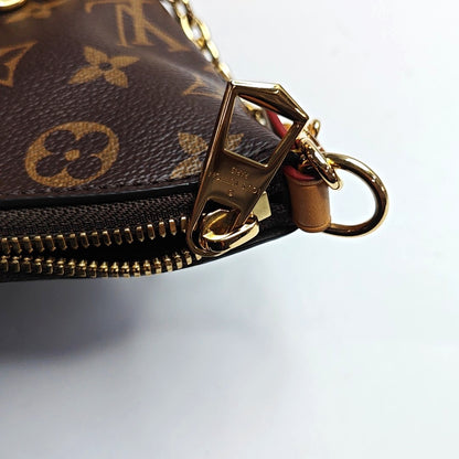 LOUIS VUITTON BOULOGNE Brown Coated Canvas Monogram Horn Bag Single Shoulder Bag Tote Bag Crossbody Bag with Gold Hardware and 2 Detachable Shoulder Straps-(SKU)-969109730