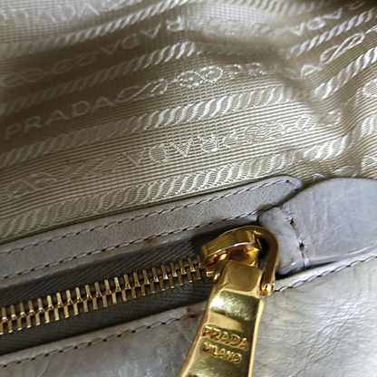 PRADA Green Cowhide Handbag Shoulder Bag Golden hardware-(SKU)-13786138