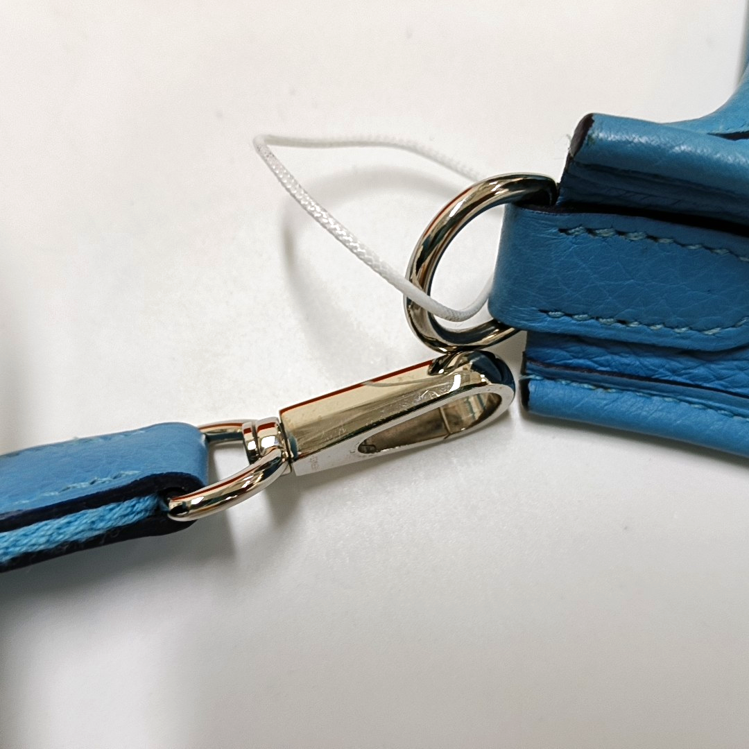 HERMÈS Evelyne TPM Northern Blue Clemence Leather Evelyne Single-Shoulder Bag, Crossbody Bag with Silver Hardware, Z Stamp, Detachable Shoulder Strap, Complete Accessories-(SKU)-964083815