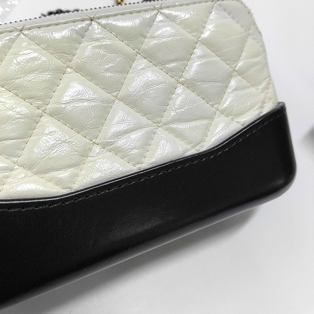 CHANEL GABRIELLE Mini White Calfskin Quilted Crossbody Shoulder Bag Detachable Strap-(SKU)-966197300