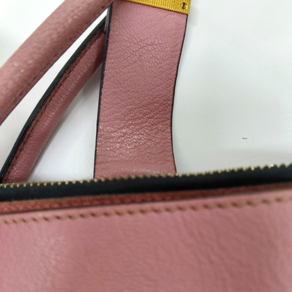 Miu Miu Pink Cowhide Sling Bag Tote Bag Golden hardware Removable shoulder strap-(SKU)-930663489