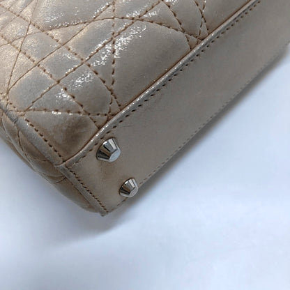 DIOR Lady Dior Mini Khaki Lamb Skin Cannage Quilted Hobo Shoulder Bag Handbag Crossbody Bag 18 Clasp Silver Hardware Removable Shoulder Strap-(SKU)-967132120