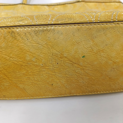 COACH Tote bag Yellow cowhide single shoulder bag Golden hardware-(SKU)-12975729