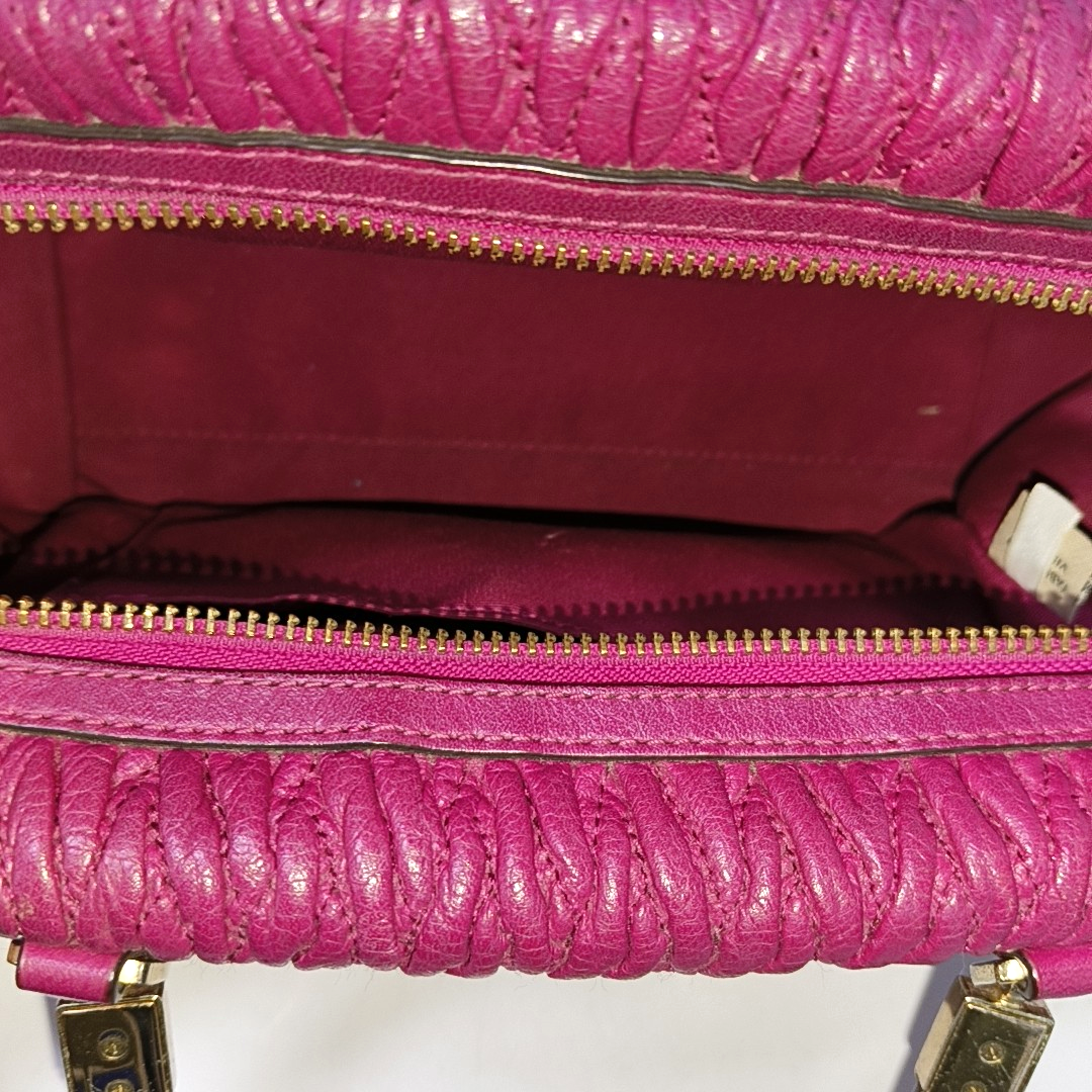 COACH MADISON Fuchsia Leather Single Shoulder Handbag Crossbody Golden hardware-(SKU)-941851369