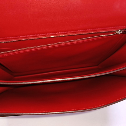 HERMÈS 2002 26 Red Evercolor Calfskin Crossbody Shoulder Bag with Silver Hardware, C-(SKU)-951512594