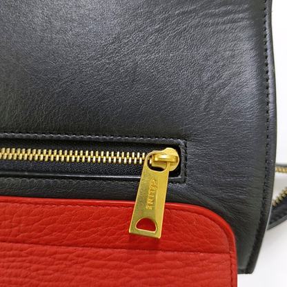 CELINE TRAPEZE Small size Multicolor Cowhide Swing Bag Single Shoulder Bag Handbag Golden hardware Removable shoulder strap-(SKU)-958711206