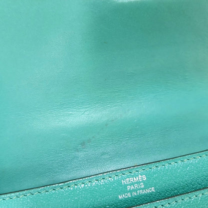 HERMÈS Verrou Mini Velvet Green Chèvre Mysore Goat Leather Gun Bag Crossbody Shoulder Bag Silver Hardware C-(SKU)-969129815