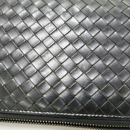 BOTTEGA VENETA Black Cowhide Braided Handbag Black hardware-(SKU)-953739920
