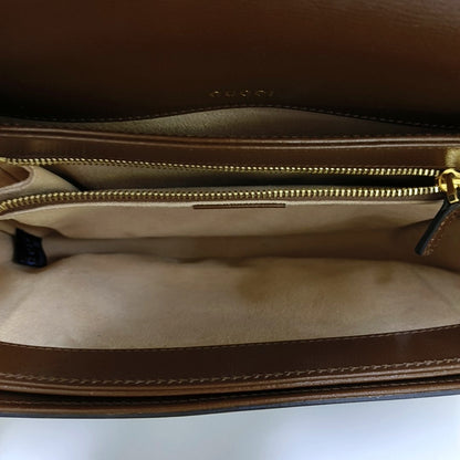 GUCCI Horsebit 1955 Small Beige Coated Canvas Monogram Saddle Bag with Gold Hardware, Complete Accessories-(SKU)-966125952