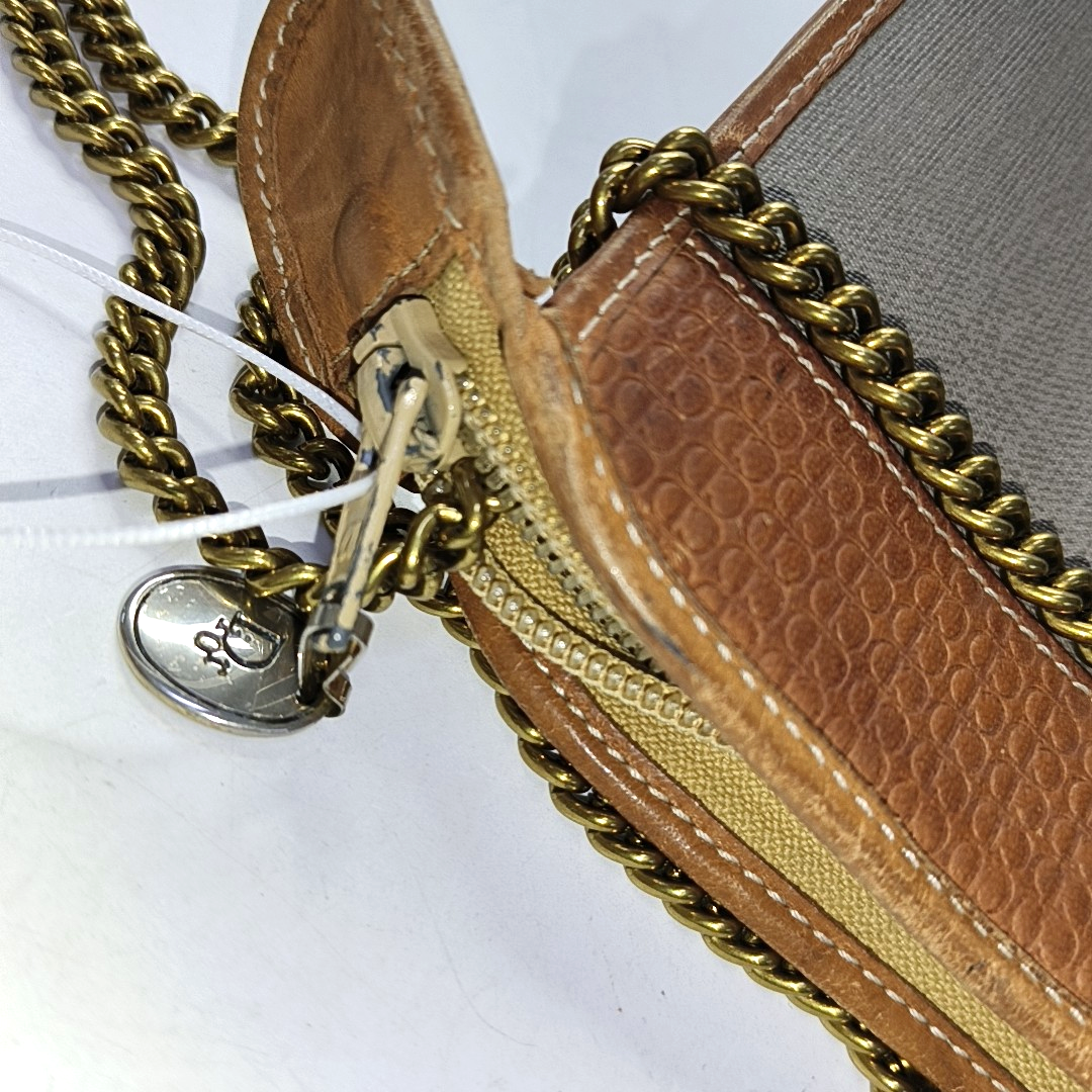 DIOR Gray Coated Canvas Crumpled Handbag Golden hardware-(SKU)-951570397