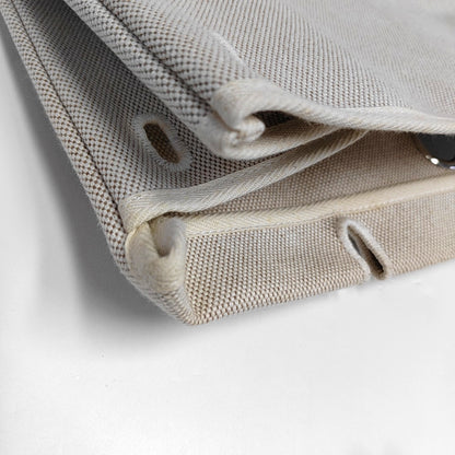 HERMÈS Herbag 39 Milkshake White Canvas Shoulder Bag Tote with Detachable Strap-(SKU)-970841956