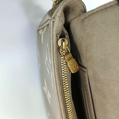 LOUIS VUITTON IVY Gray Calfskin Monogram Shoulder Bag Tote Crossbody Bag Gold Hardware 2 Removable Shoulder Straps-(SKU)-971268669