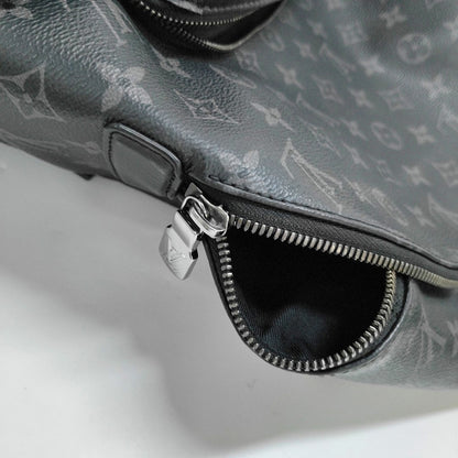LOUIS VUITTON DISCOVERY Dark Gray Coated Canvas Monogram Printed Backpack Tote Bag with Silver Hardware-(SKU)-969984288