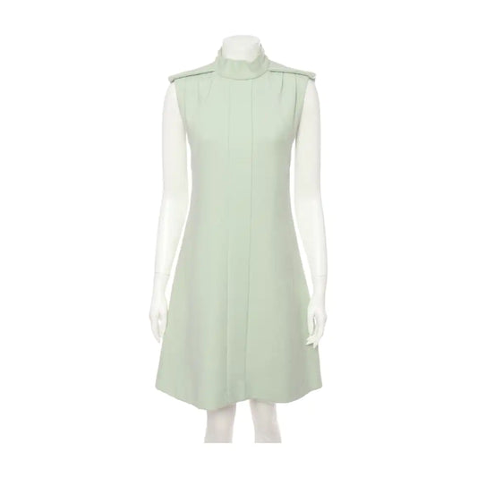 Chloé Scode Spring Green Wool Women's Sleeveless Knee-Length Dress-(SKU)-935451152