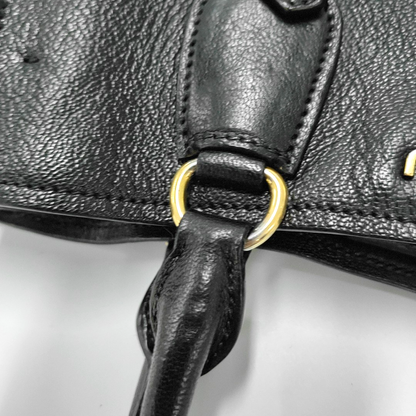 Miu Miu Tote bag Black Cowhide Textured Single Shoulder Bag Tote Golden hardware Removable shoulder strap-(SKU)-955830473