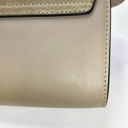 Chloé Faye Gray Cowhide Crossbody Single Shoulder Bag Golden Silver Hardware Removable shoulder strap-(SKU)-959793596