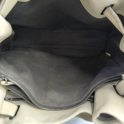 BURBERRY Smoked Check Medium size Light Gray Coated Canvas Shoulder Bag Tote Ruthenium color hardware Removable shoulder strap-(SKU)-951094751