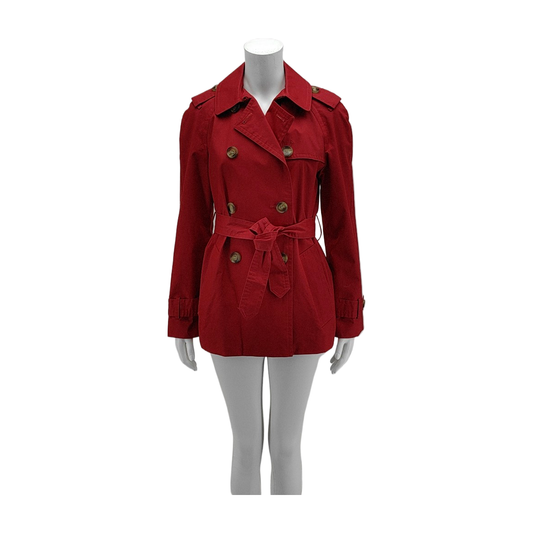 COACH Scode Autumn Winter Red Cotton Women's Mid-Length Trench Coat-(SKU)-944559504